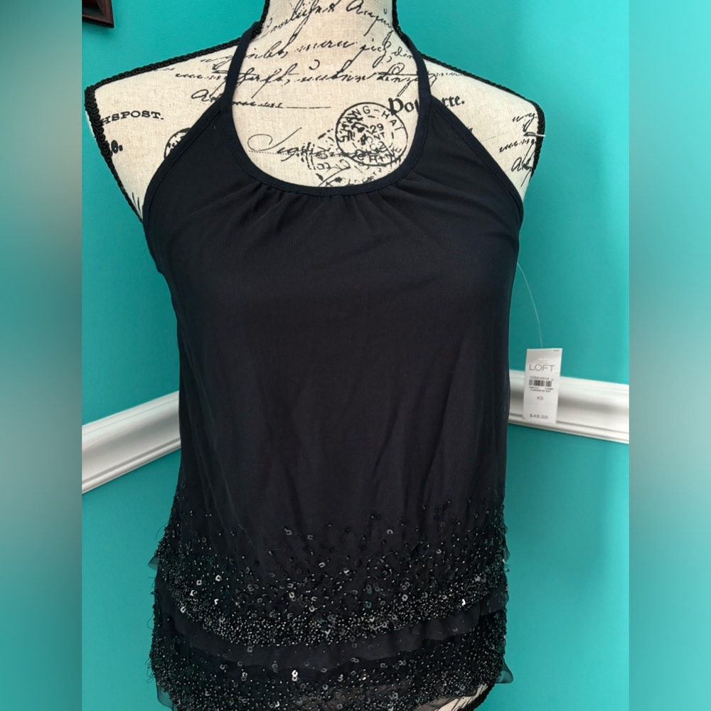 Loft Tank Top with fun beading. NWT